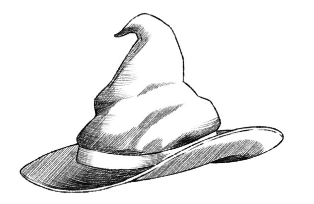 魔女帽子(モノクロ)