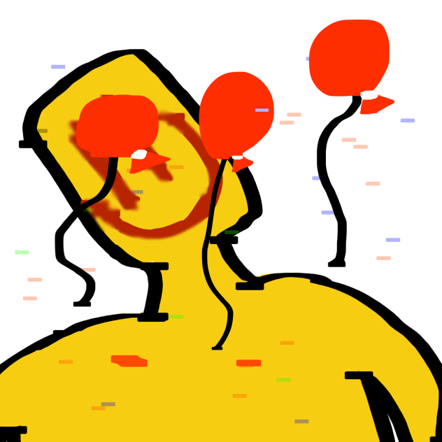 Glitchy partygoer