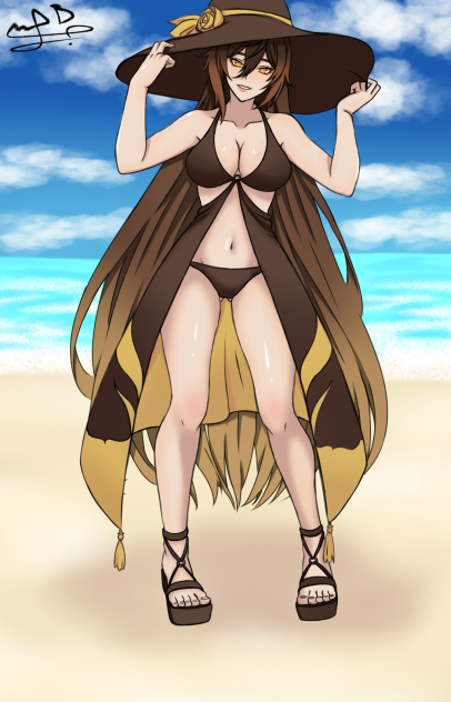 genshin impact fem zhongli bikini