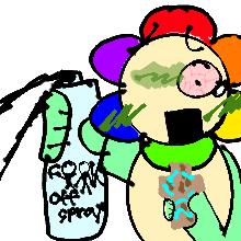 Dandy using a off Spray