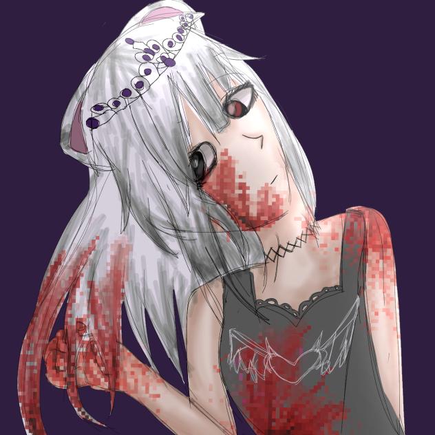 queen in darkness with blood