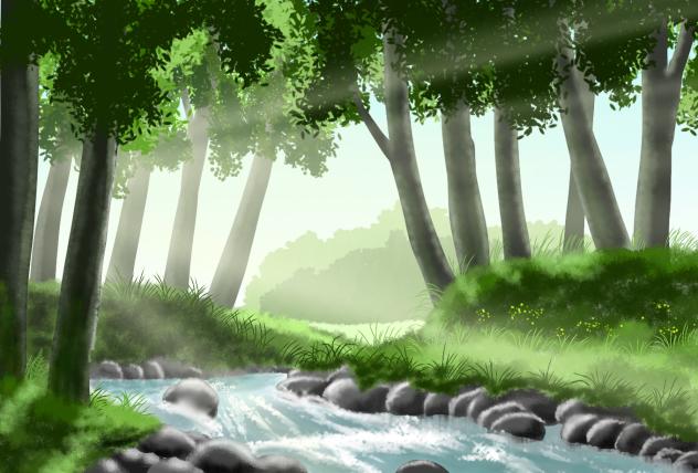 Forest stream - ibisPaint