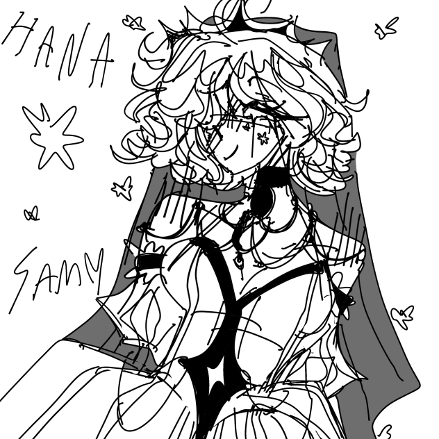 Short hair hana (uncolored)