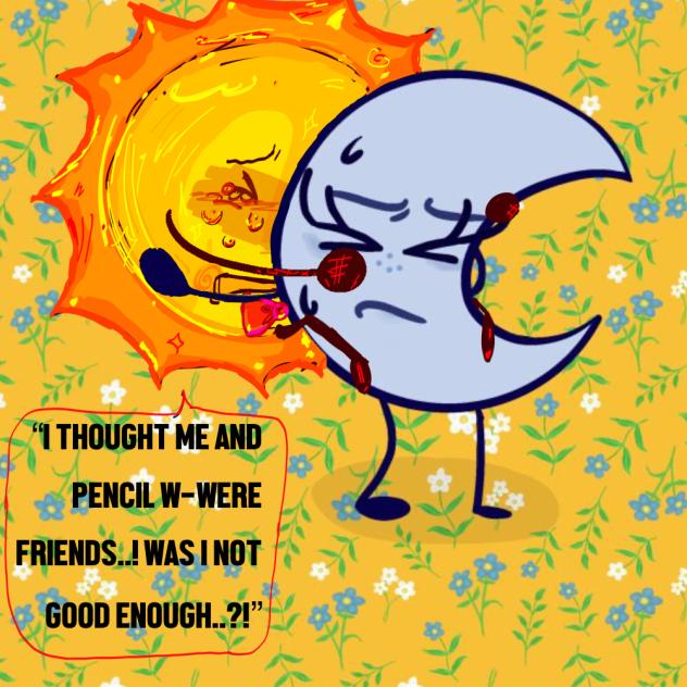 moonie and sunny but sunnys sad
