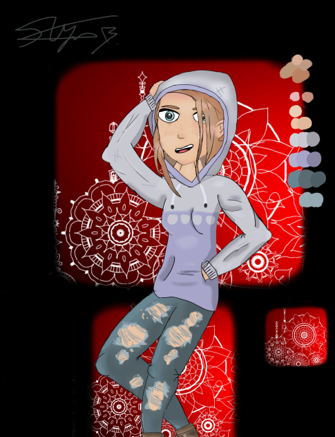 girl in hoodie, cute