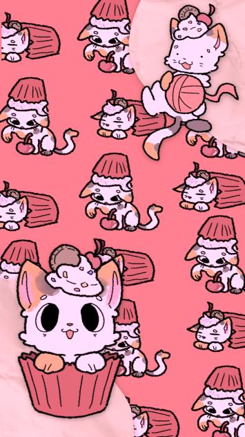 ◇°Wallpaper coms-Cupcake Kitty!°◇