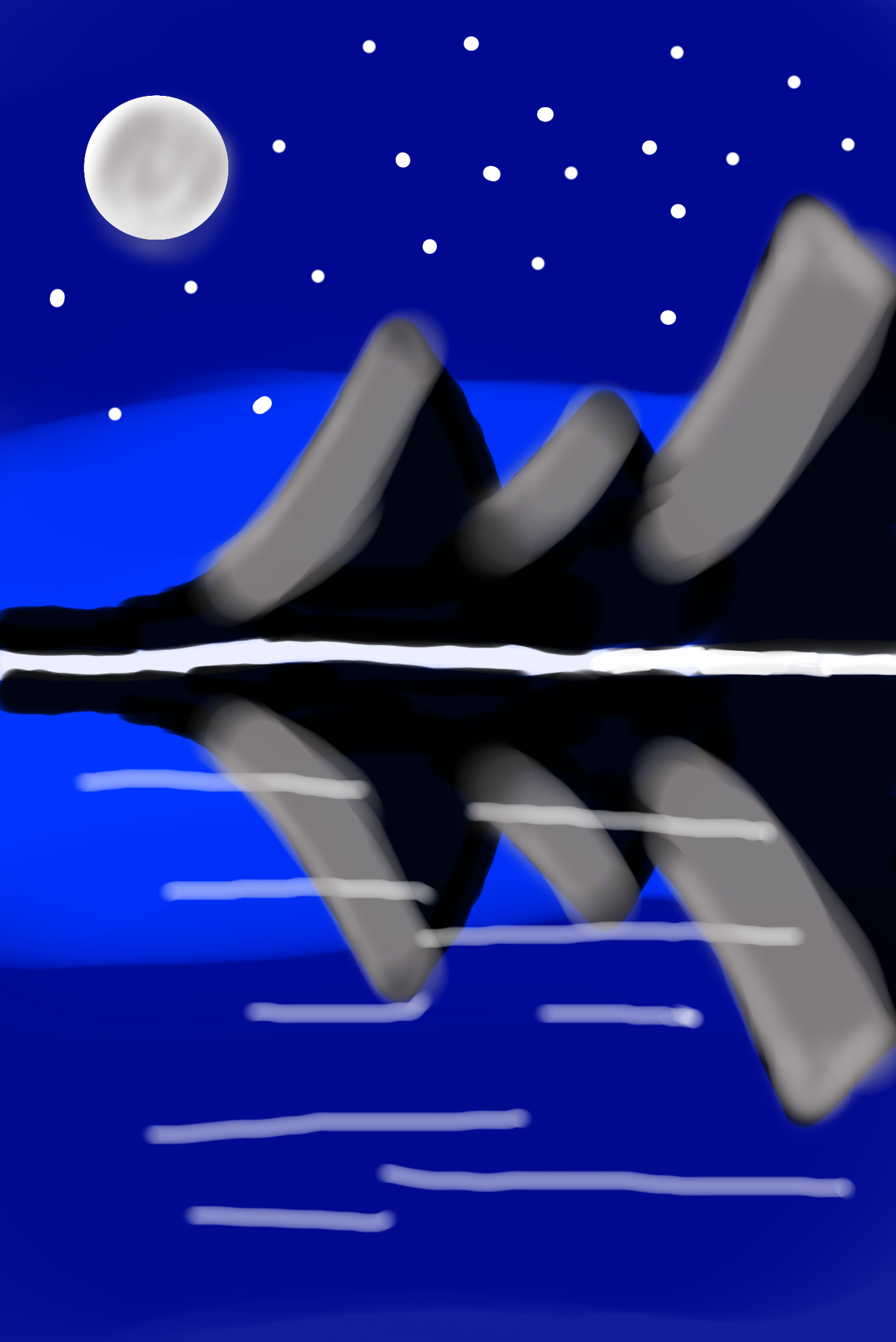 The moon is beautiful, Isn't it 🖤 - ibisPaint
