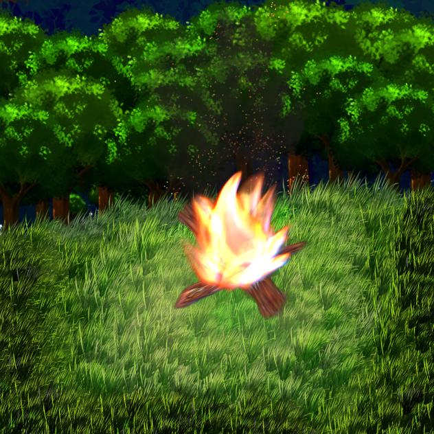 A peaceful campfire