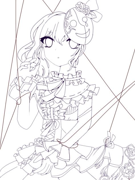 ジャックポットサッドガール 線画