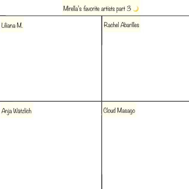 Mirella’s favorite artists part 3 🌙