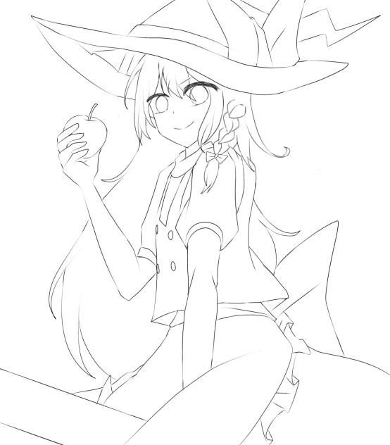 バッドアップル魔理沙　線画