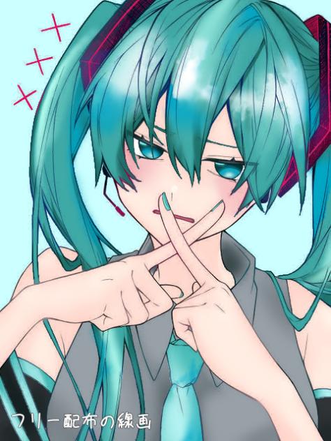 フリー線画初音ミク