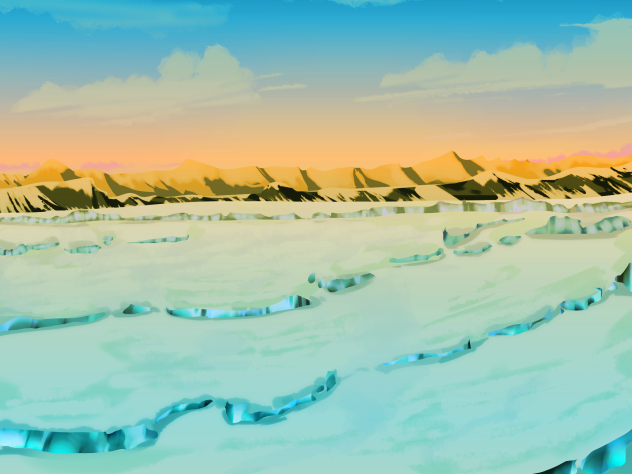 IBM1902 Frozen snow field at sunrise b