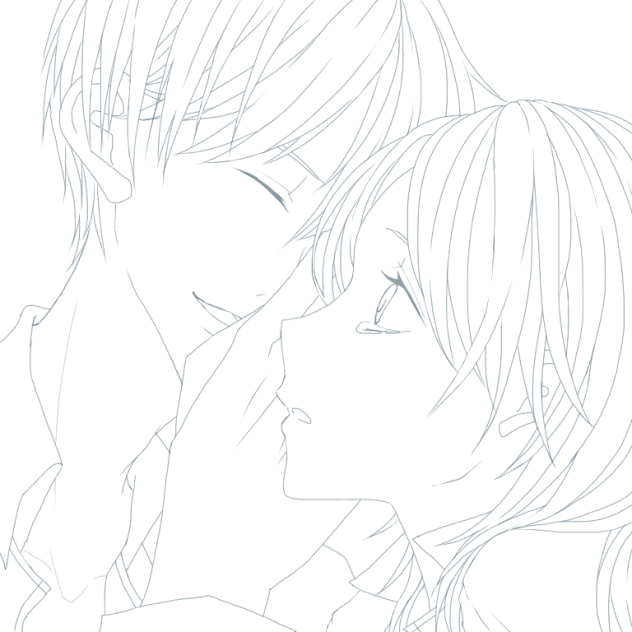 【線画】泣き止んで
