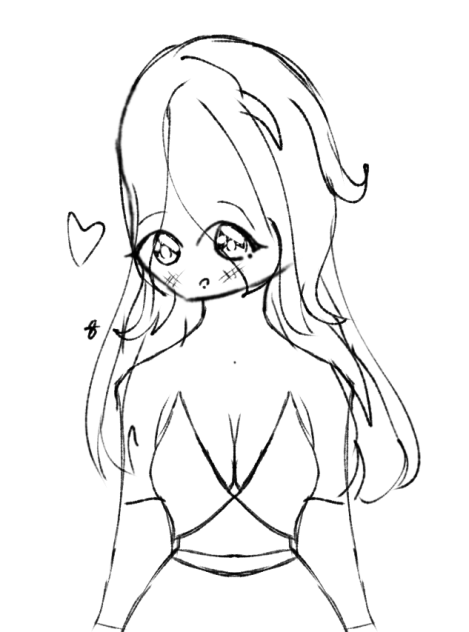 A Flattered Girl Sketch