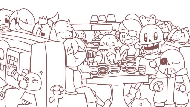 寿司屋へLET'S GO!! 線画