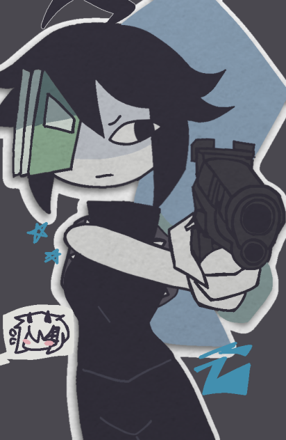 Sasha practicing her shooting lessons