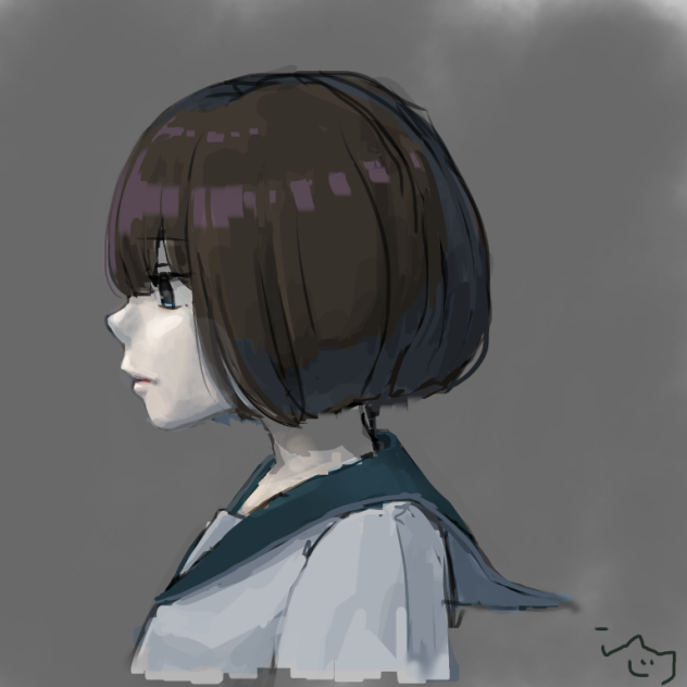 厚塗り横顔