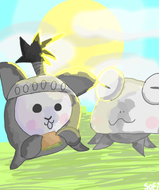 Ninja cat and Frog