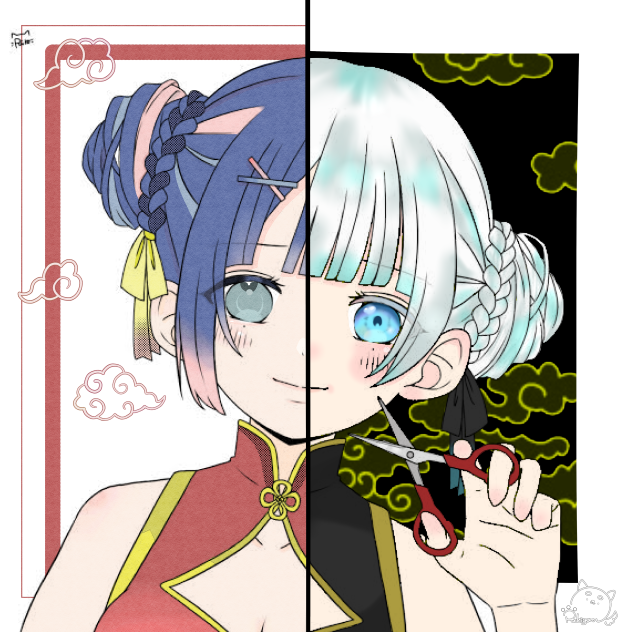 初合作 右半分塗りました！
