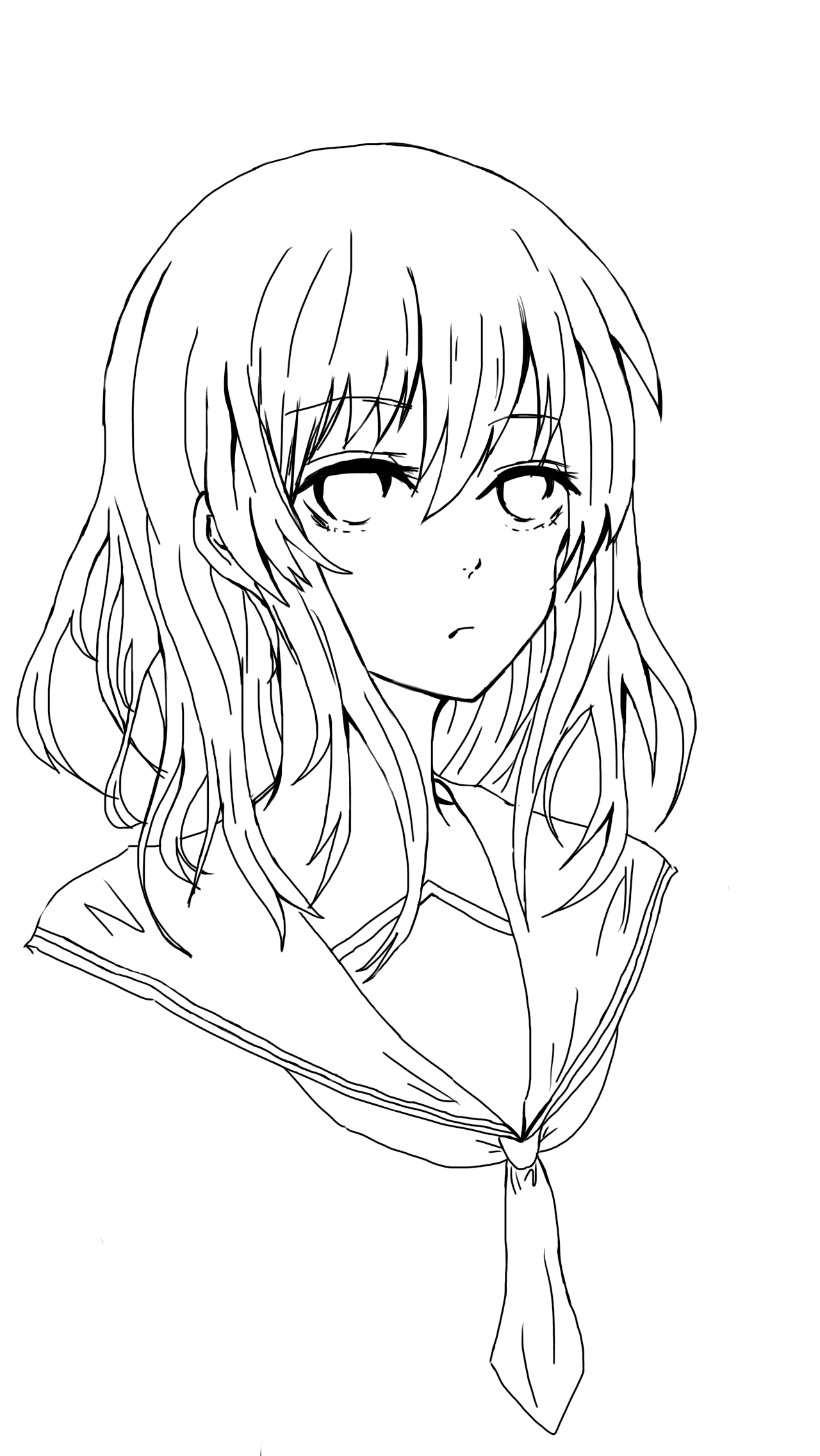 少女 線画 Ibispaint