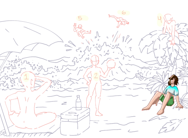 Cafe mūn beach Collab - ibisPaint