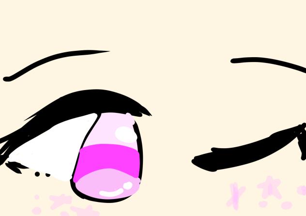 ピンクの目