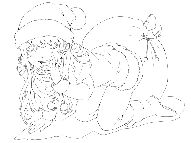 ☆フライングなサンタさん☆(線画)