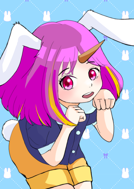 ウサギ×角×メッシュ