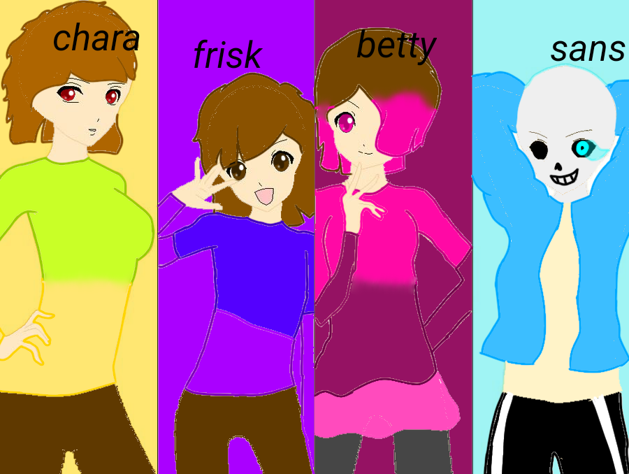 sans Betty Chara and frisk - ibisPaint