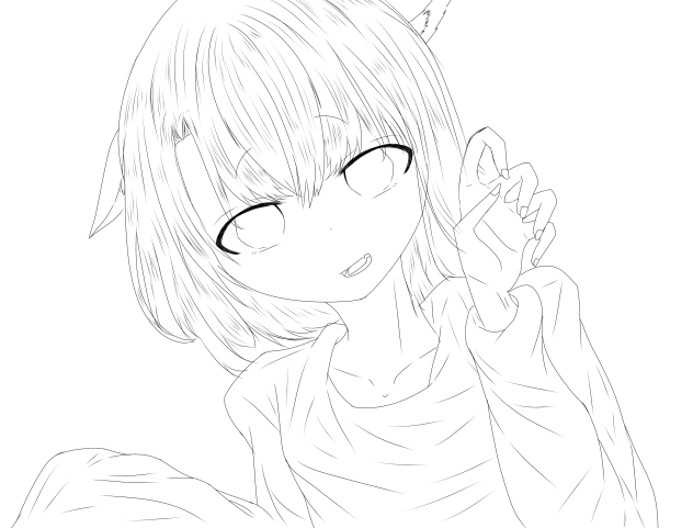 あいねこちゃんアイコン 線画