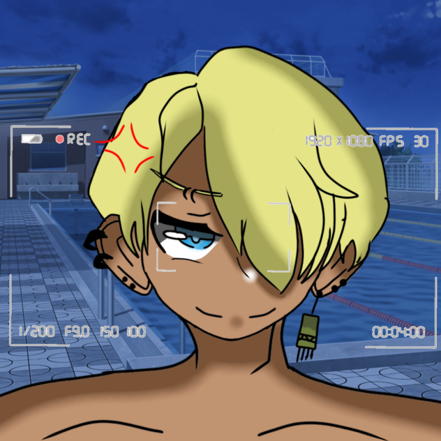 A Boy in a swimming pool - ibisPaint