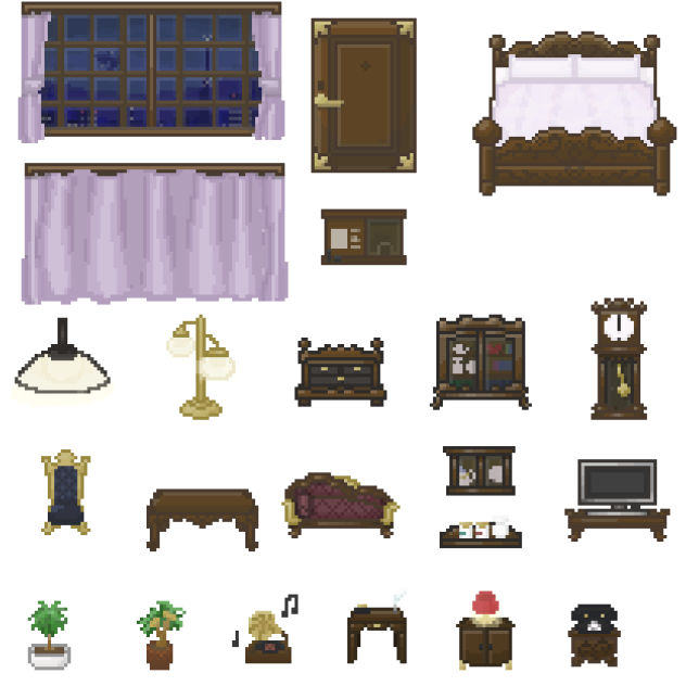 家具素材(ドット絵)