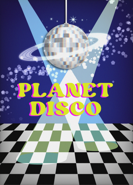 Retro Wallpaper Planet Disco