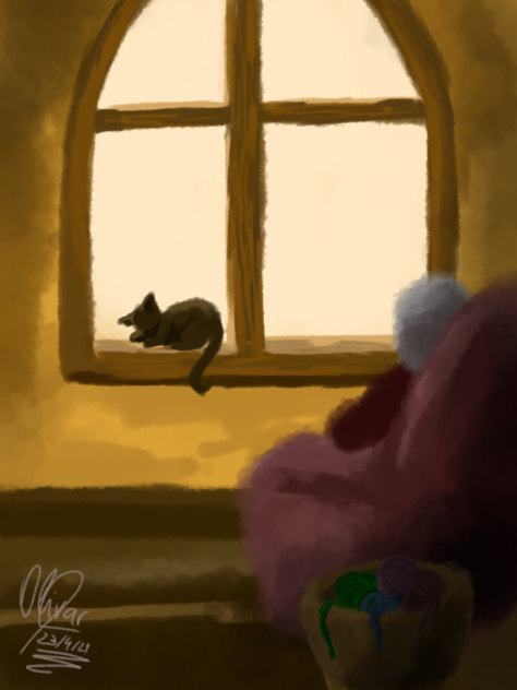 Looking at the window - ibisPaint