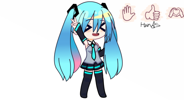 hands plus a. cute miku