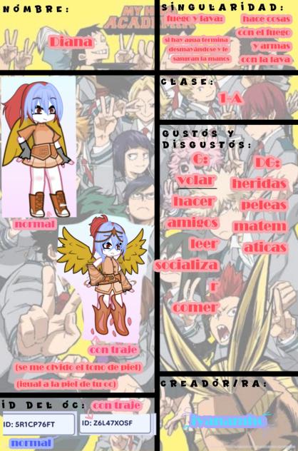 ficha para MHA de michi