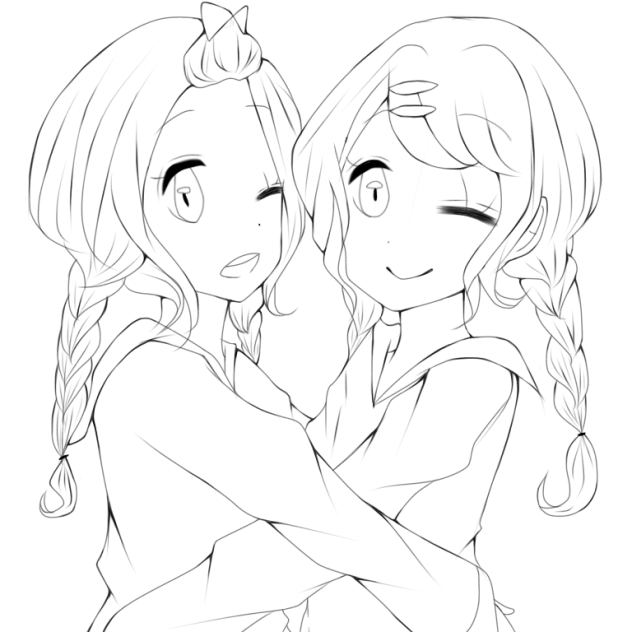 みつあみちゃん　線画