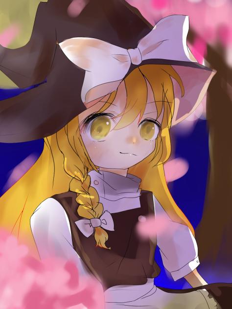 魔理沙と夜桜