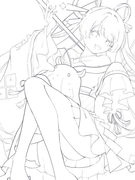 月見ヤチヨ塗り絵