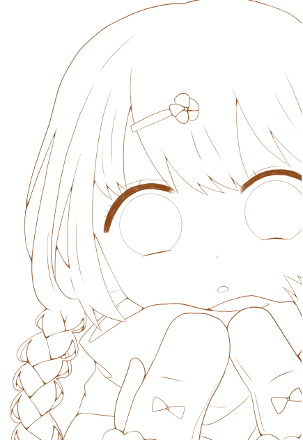 三つ編みちゃん 線画
