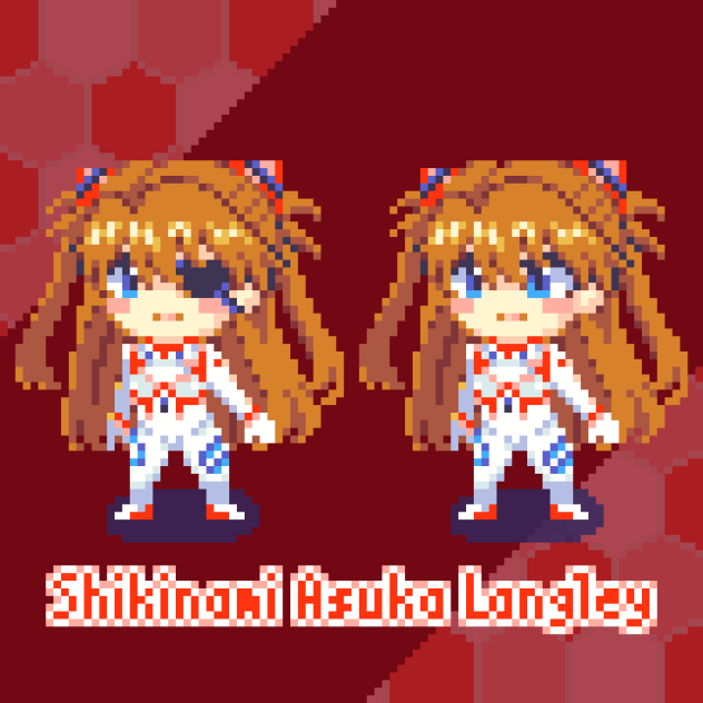 【ドット絵】式波アスカ白プラグスーツ【エヴァンゲリオン】