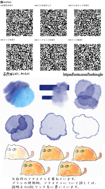 CMフリー版 水彩風ブラシ6種