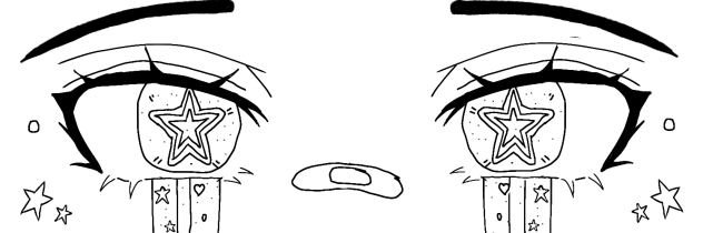 Star eyes line art