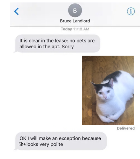 The landlord would be very correct