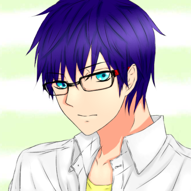 眼鏡くん 線画塗らせてもらいました