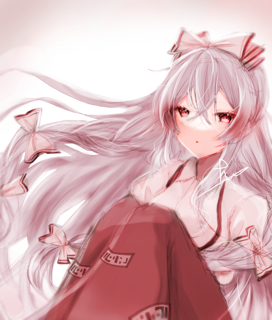 藤原妹紅　イラスト色紙　2枚　もこ式ワン子スキー専用 藤原妹紅 イラスト色紙 2枚 もこ式ワン子スキー専用 藤原妹紅