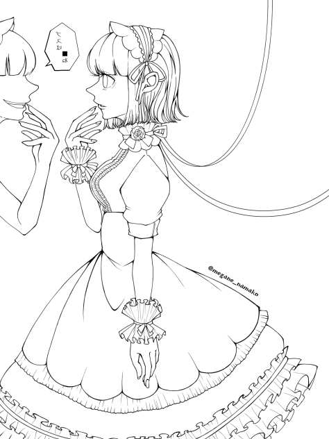 鏡の怪物@線画