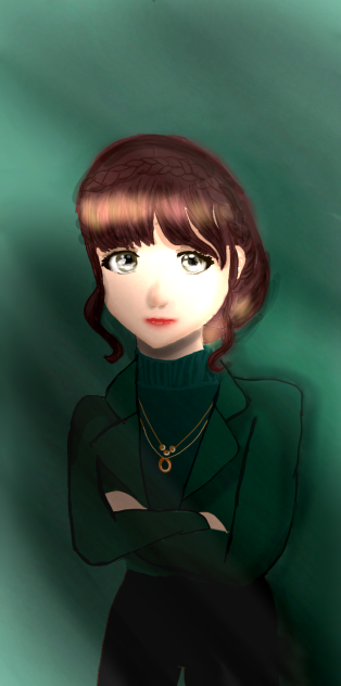 chica de verde