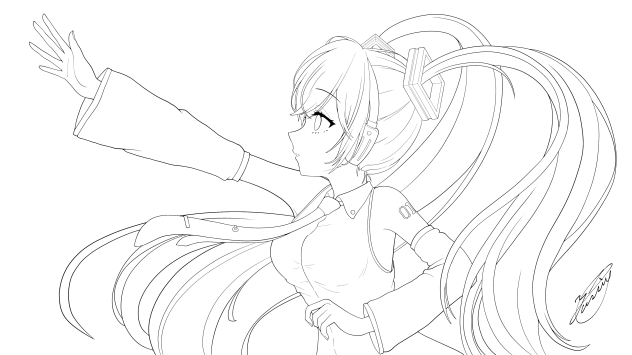 誰も知らない（線画）